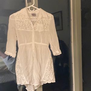 Free People crochet button down